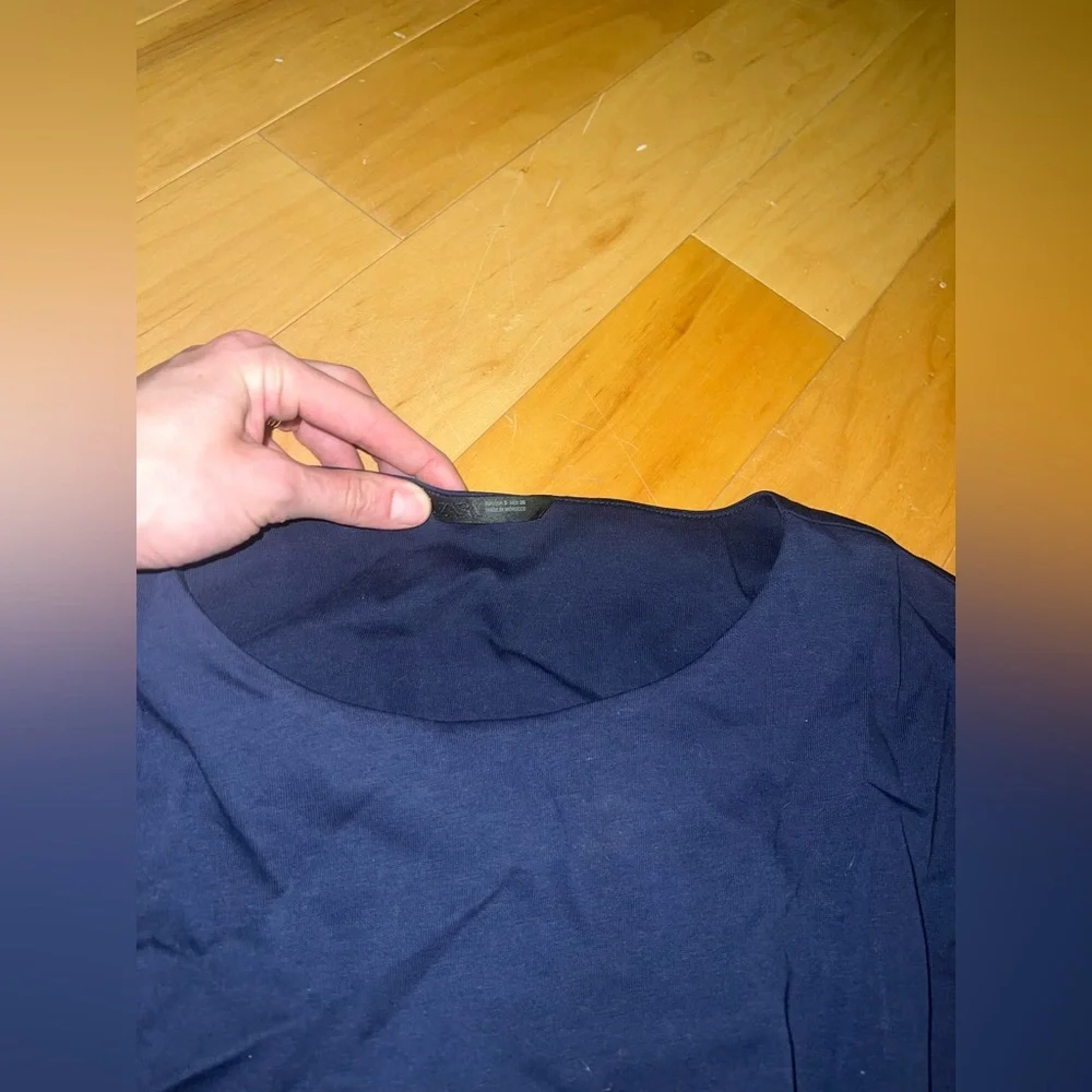 Navy Blue Zara cinched Top - Picture 2 of 7